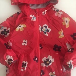 Gap kids girl red floral lined Windbreaker size XS